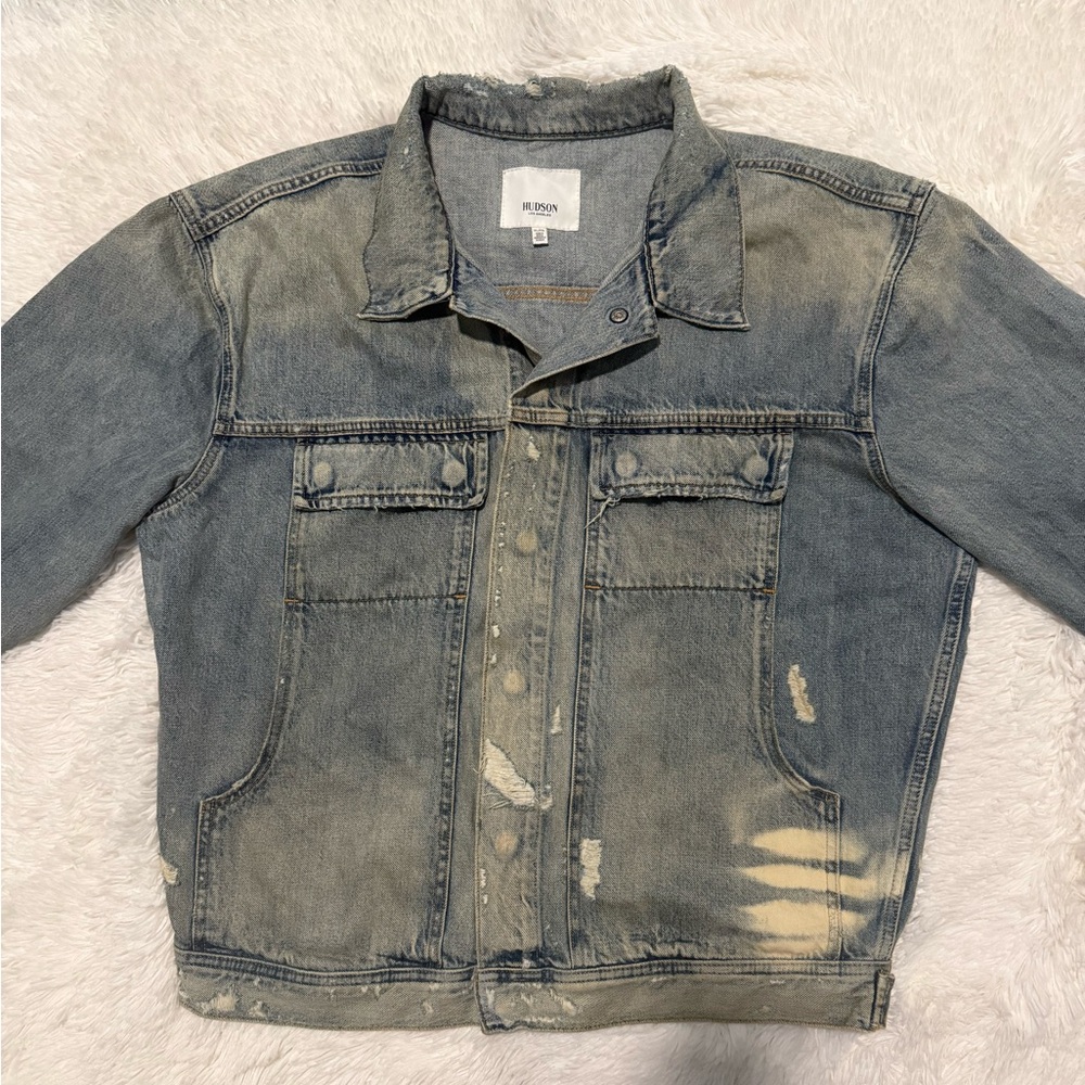 HUDSON Blue Vintage Trucker Jacket Size XL Men’s - Picture 4 of 12